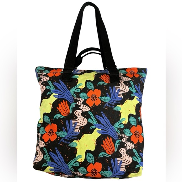 Target Latino Heritage Month Tote Bag Black Floral 14x16x4‎ - Picture 2 of 7